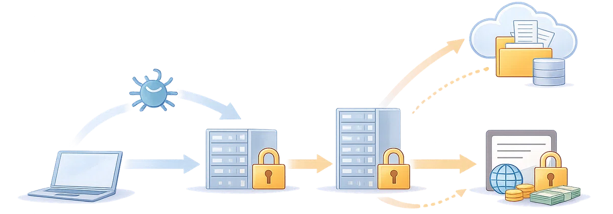 ランサムウェアの「暗号化＋情報窃取（二重恐喝）」の全体像