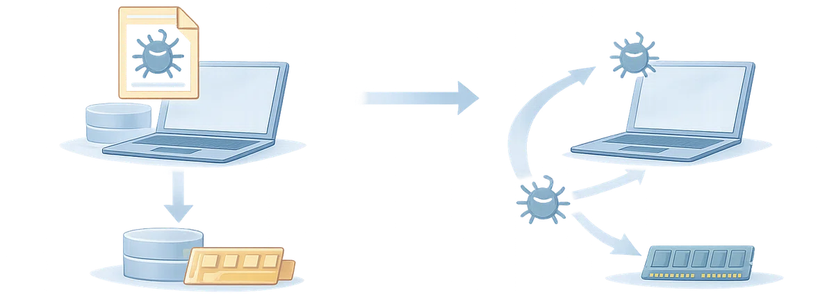 従来型ランサムウェアとファイルレス型の違い