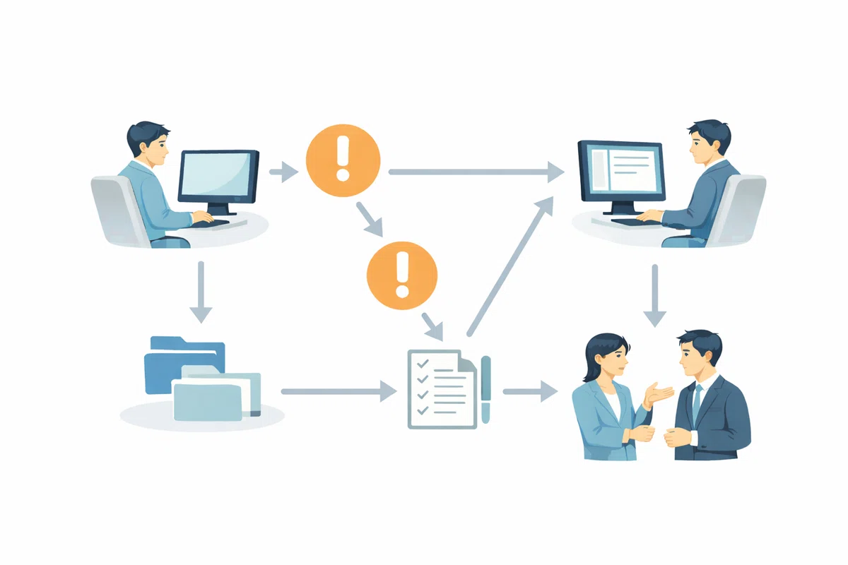 業務フローと停止ポイント
