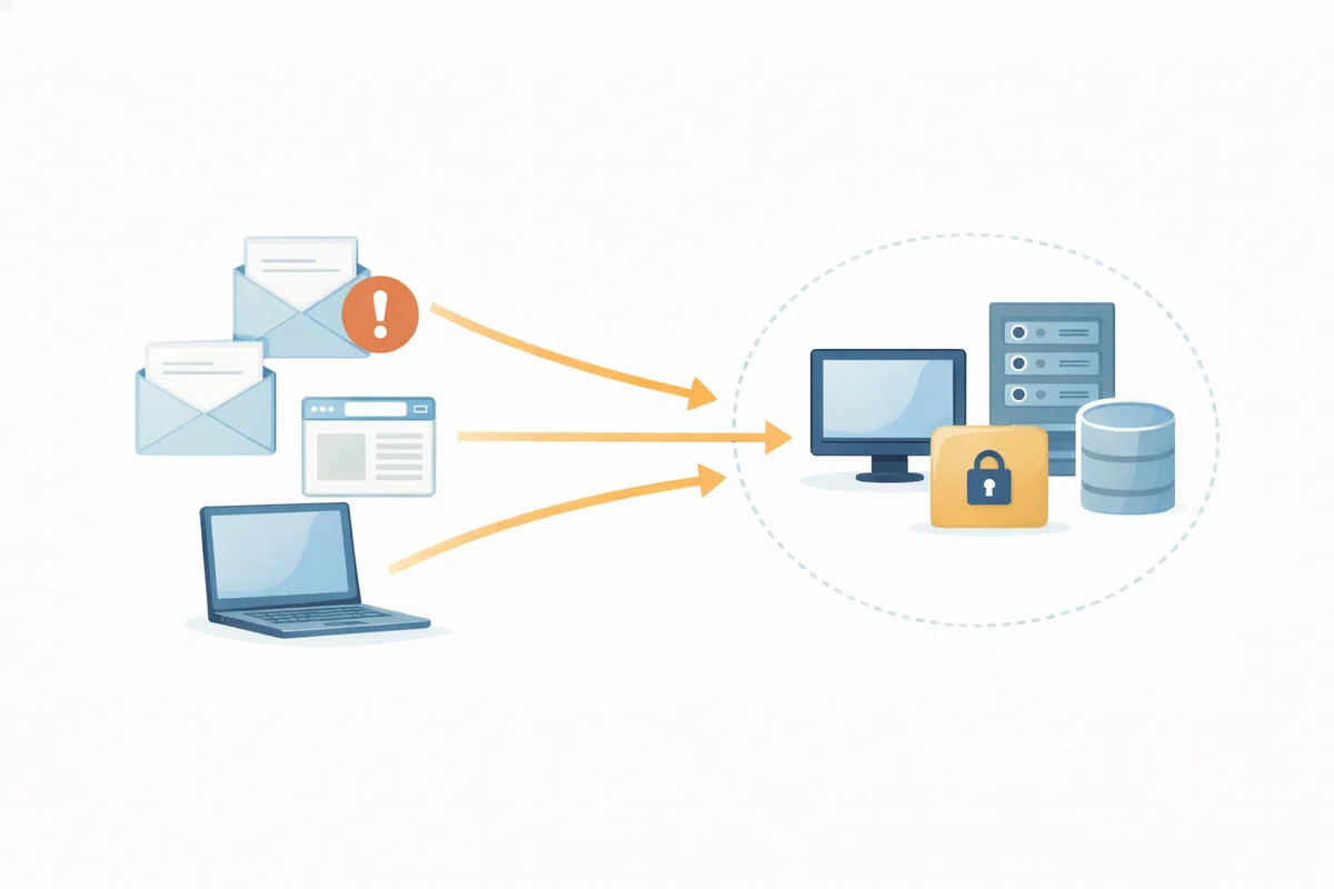 ランサムウェア攻撃の侵入段階イメージ