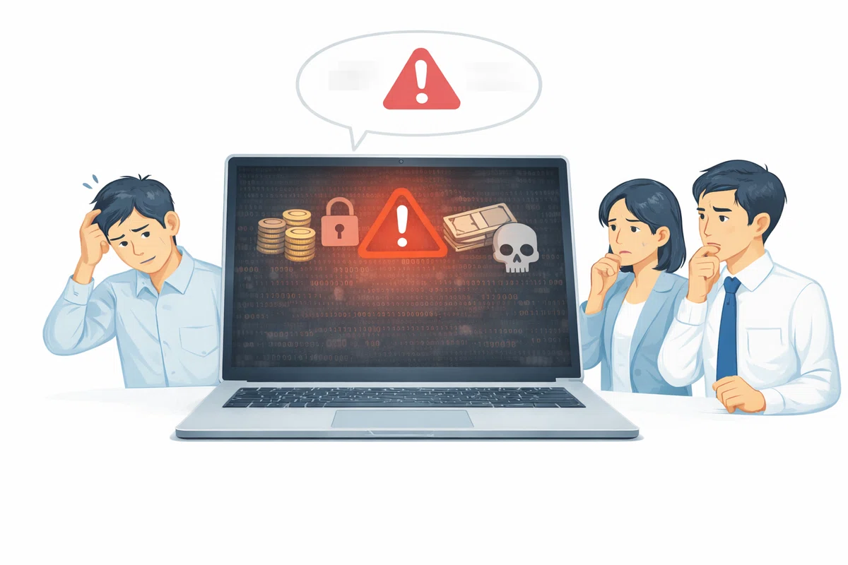 身代金要求画面のイメージ