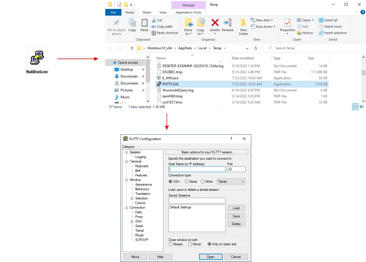 図3: 行動プロセスの偽装画面
