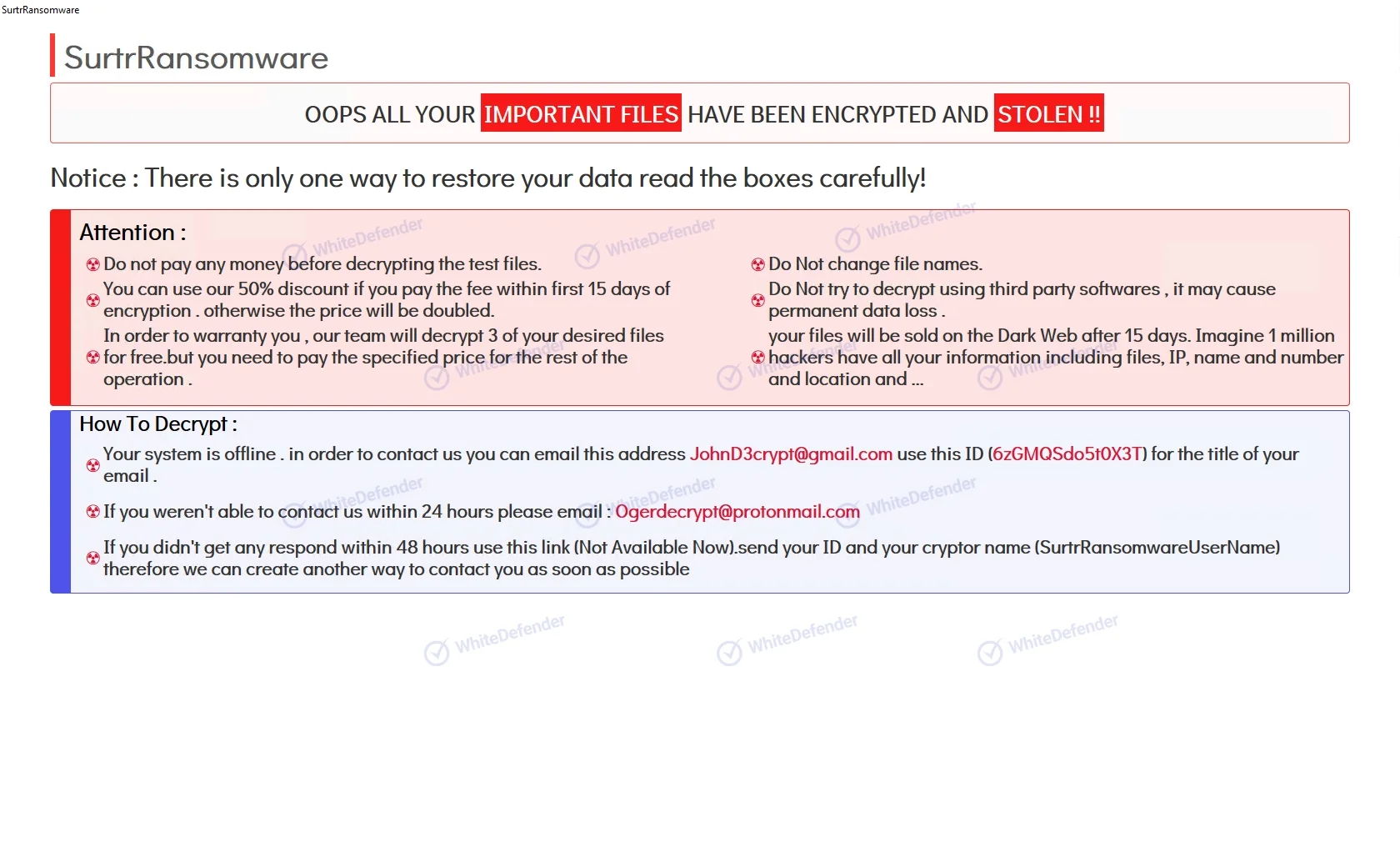 Surtrランサムウェアに関する分析レポート（メール添付ファイル経由の感染事例）