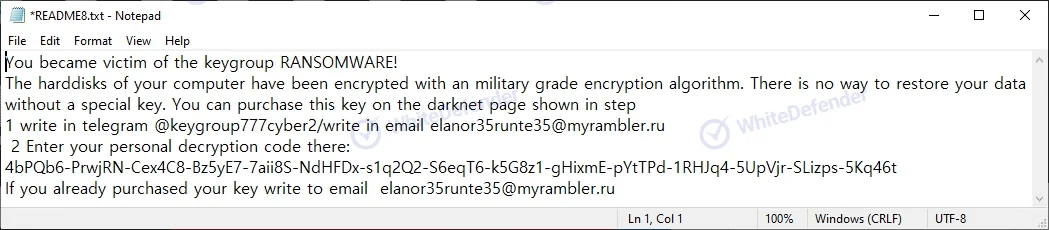 ランサムウェア「KeyGroup」に関する技術分析レポート (2022年11月21日)