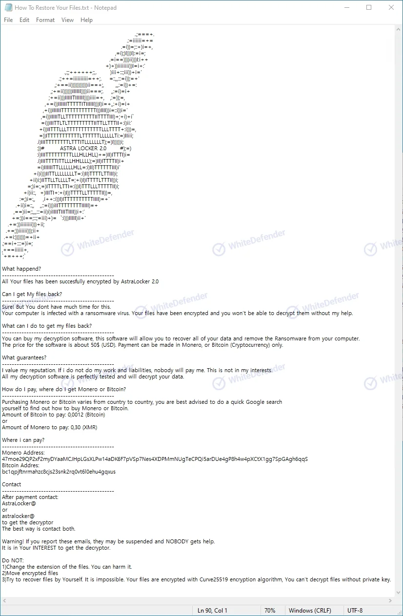 ランサムウェア AstraLocker (アストラロッカー) の技術分析レポート – 拡張子「…