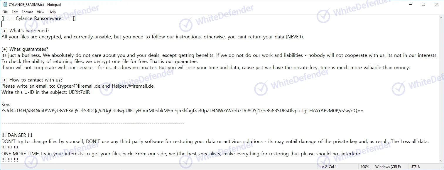 Cylanceランサムウェアの活動に関する技術分析