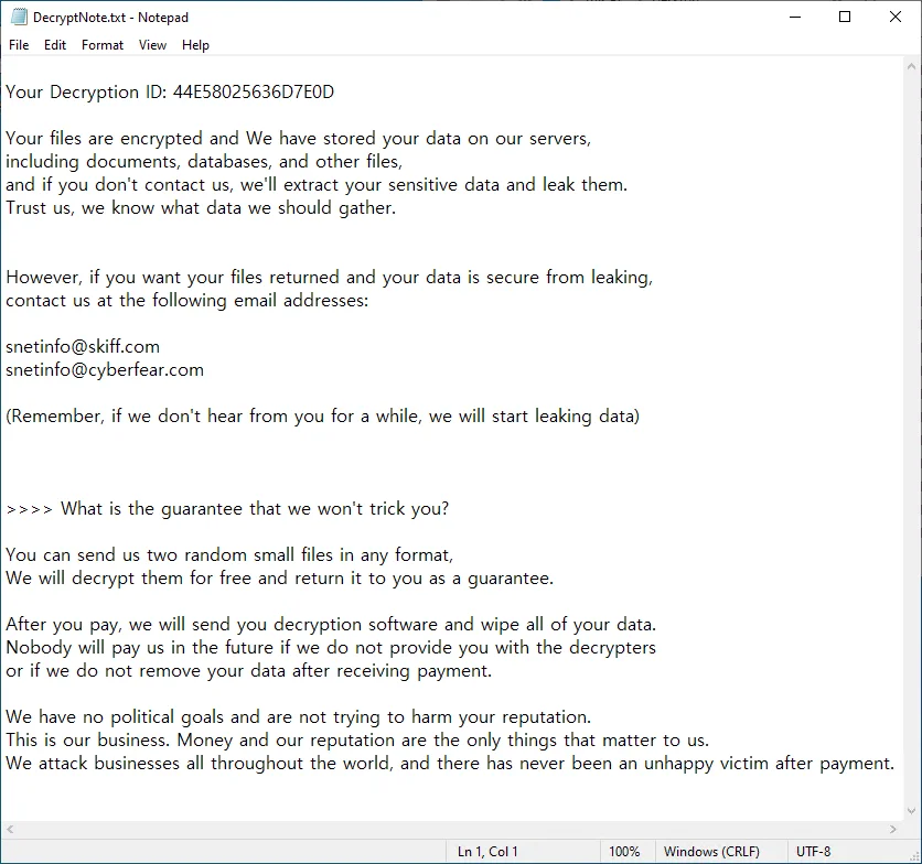 SNetランサムウェアに関する技術分析とインシデント対応報告書